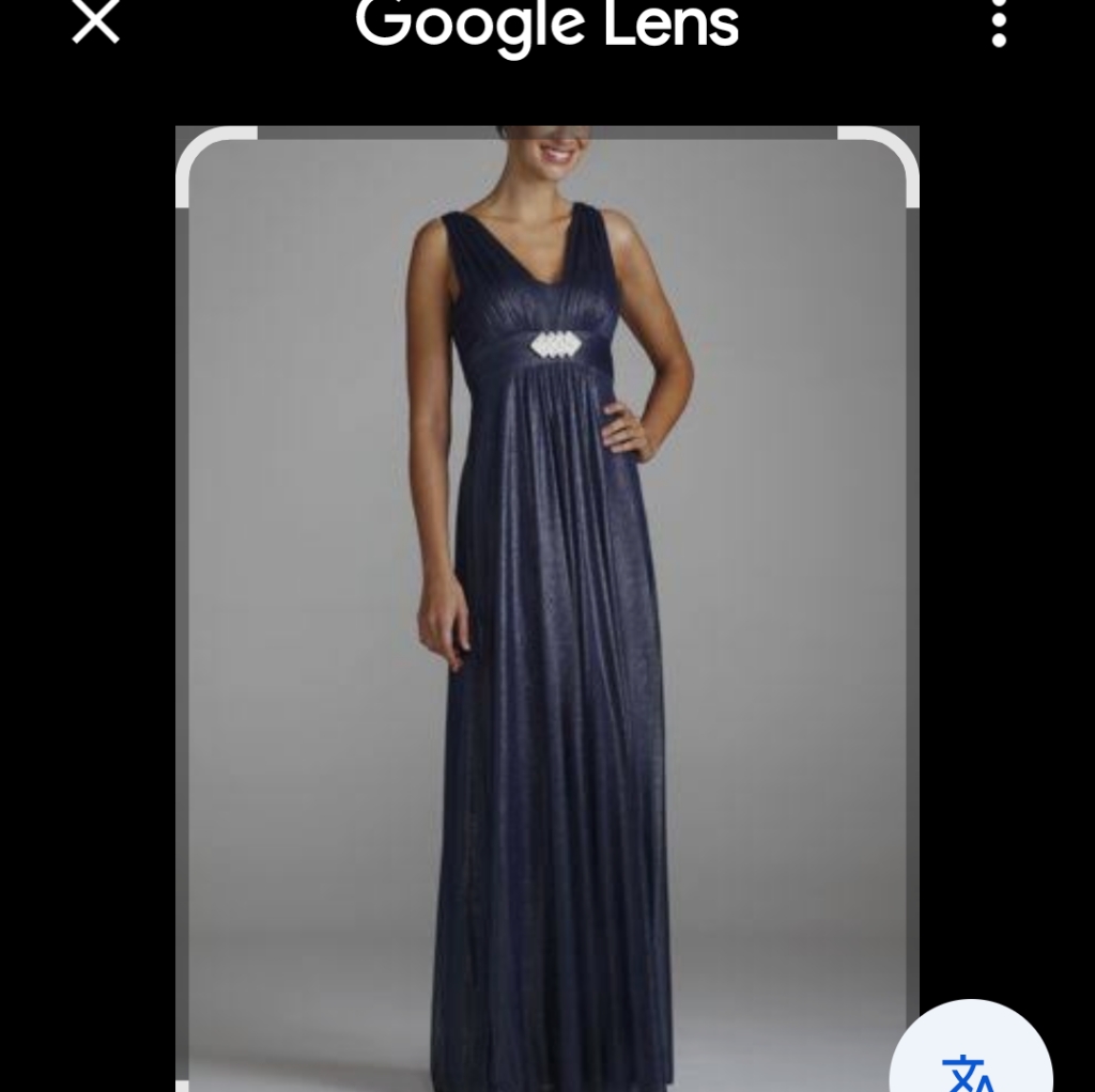 New Adrianna Papell Elegant Navy Blue Silverish Gown